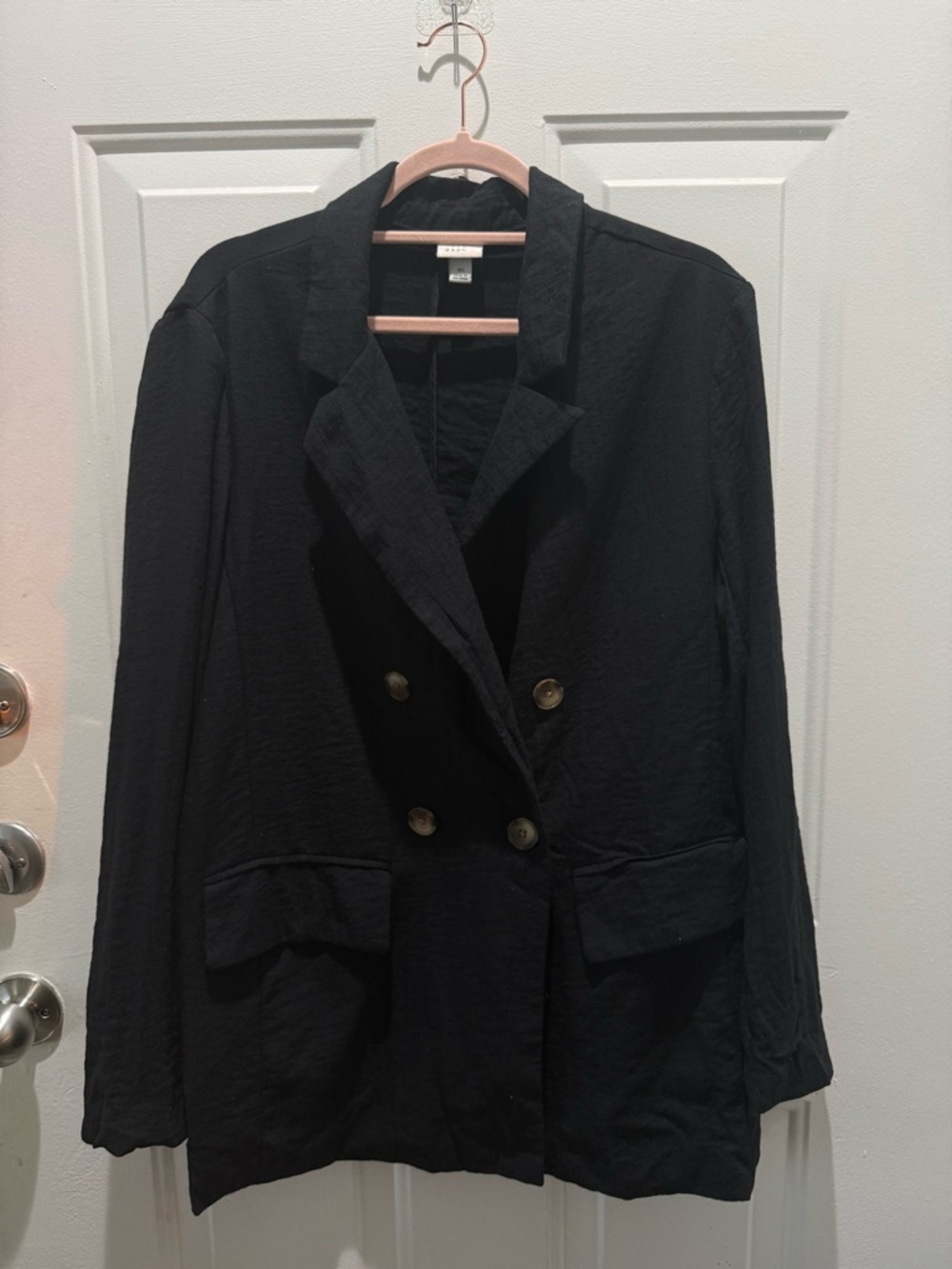 Black Double-Breasted Women's Blazer-style Over shirt